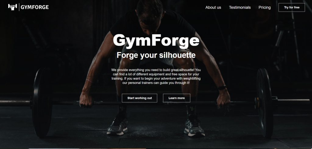Strona internetowa dla siłowni GymForge – realizacja projektu wizytówki
